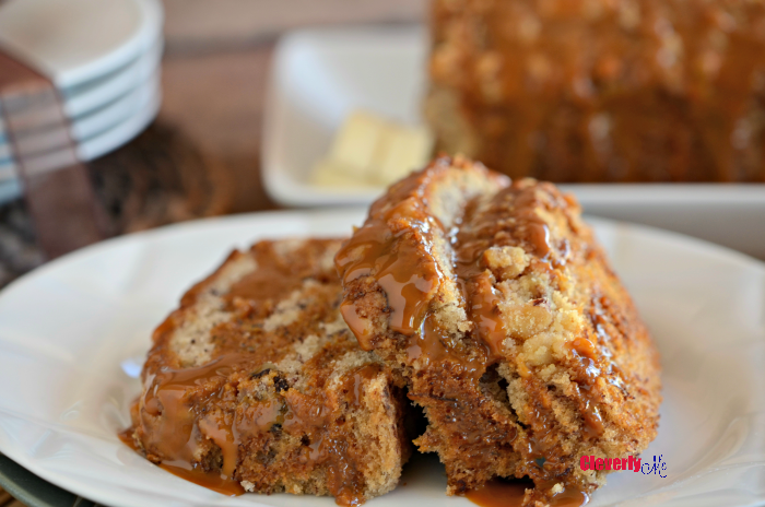 Enjoy this easy and delicious Dulce de Leche Banana Walnut bread for breakfast or as an afternoon treat. Get the recipe at cleverlyme.com