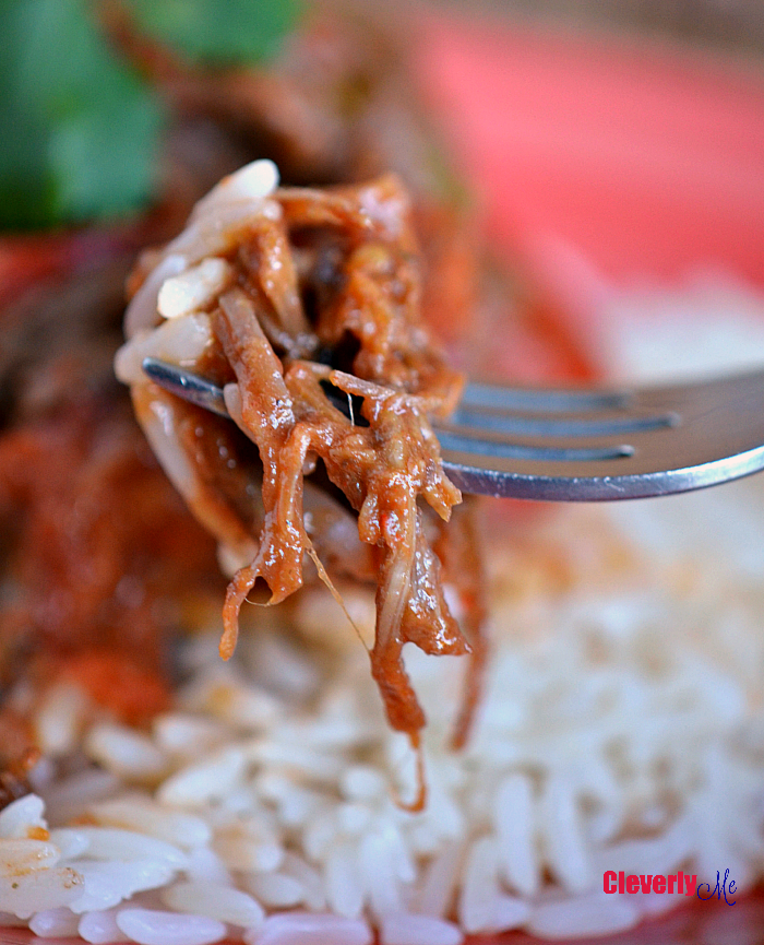 Make this easy Nicaraguan-inspired Instant Pot Carne Desmenuzada or Ropa Vieja (Shredded Beef) any day of the week in under 20 minutes! Get the recipe at CleverlyMe.com